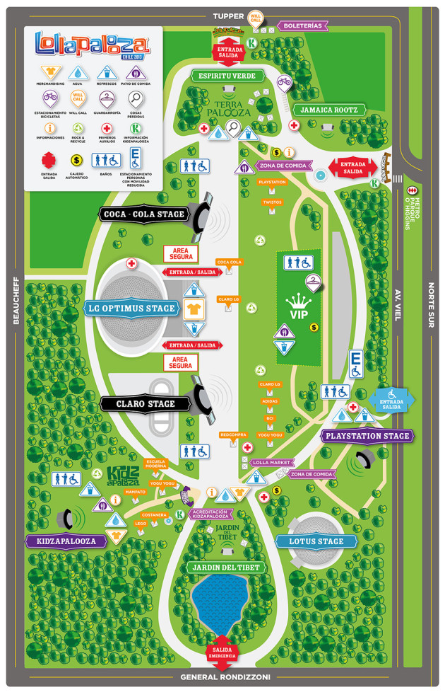 mapa lollapalooza 2013