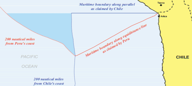 Estos son los límites que exigía Perú en su demanda marítima.