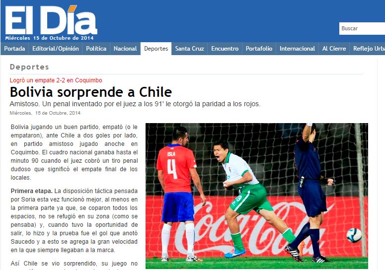 FOTOS Prensa boliviana sin filtro tras duelo con Chile "Nos robaron