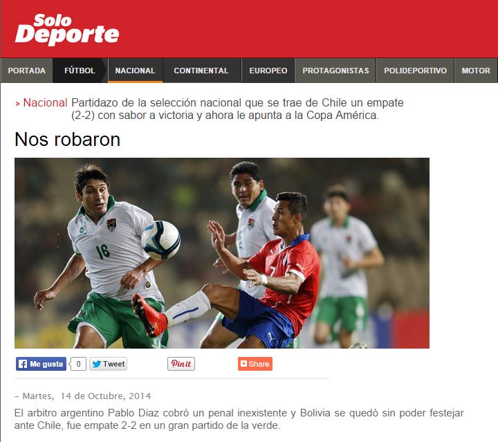 bolivia vs chile amistoso