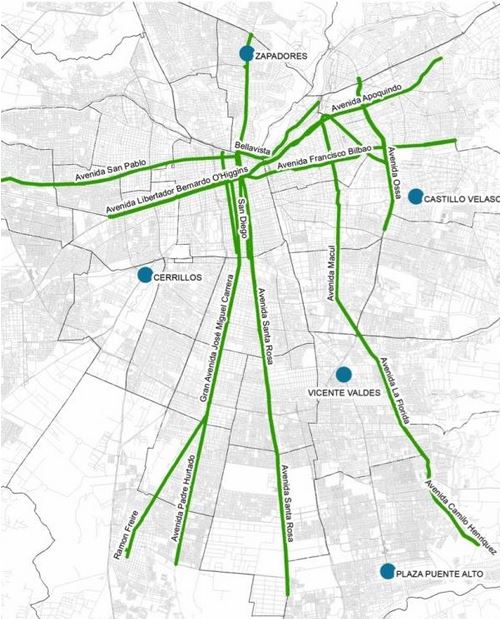 Propuesta de Mega Ciclovías de Cedeus.