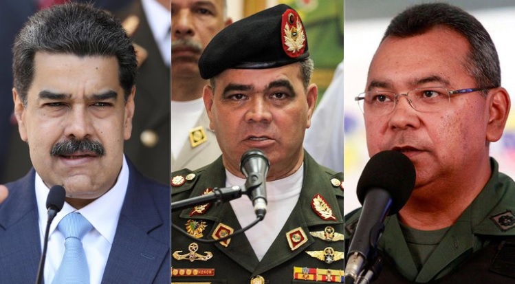 Nicolás Maduro, Vladimir Padrino López y Néstor Reverol,.