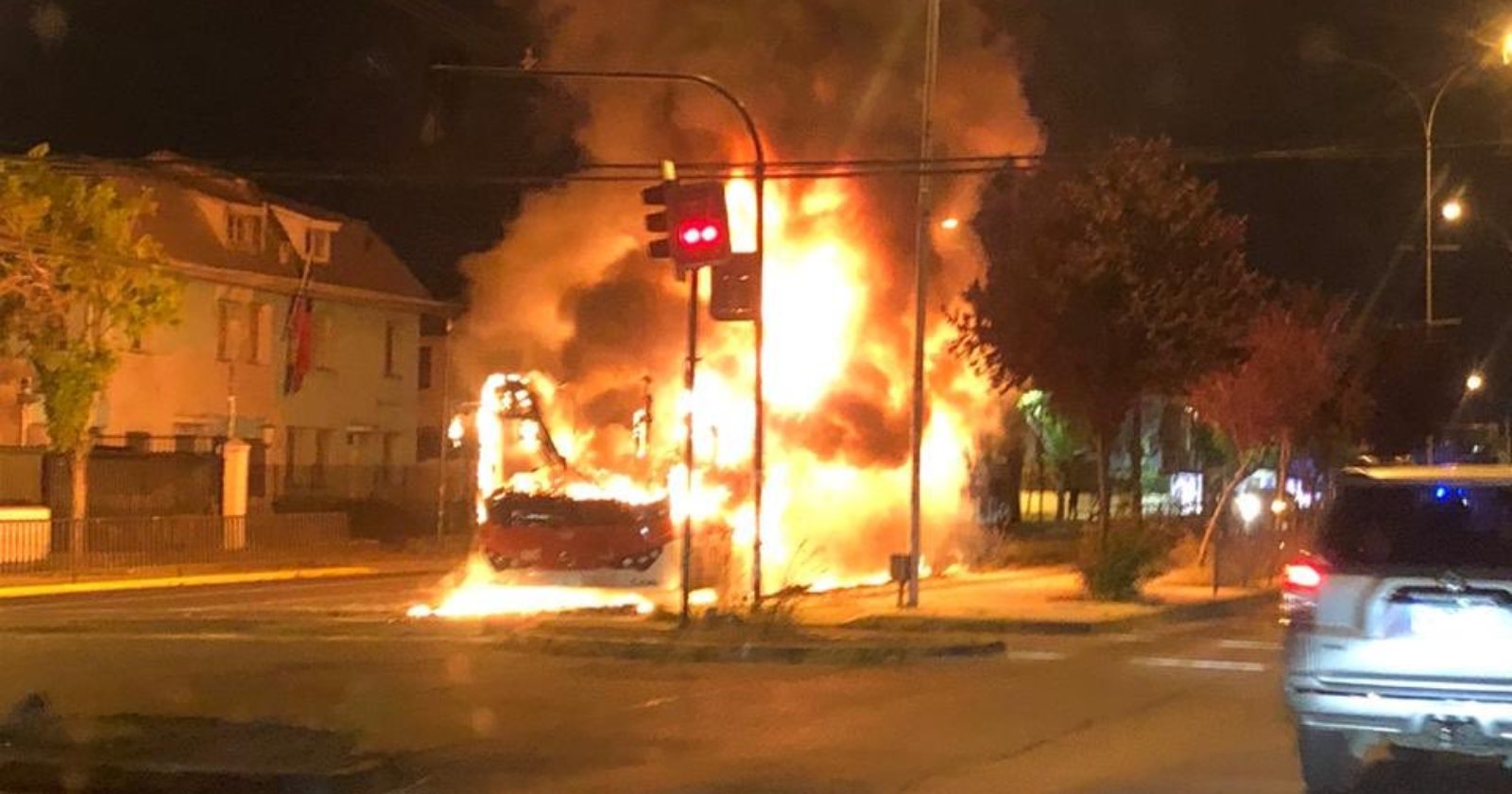 ñuñoa bus quemado