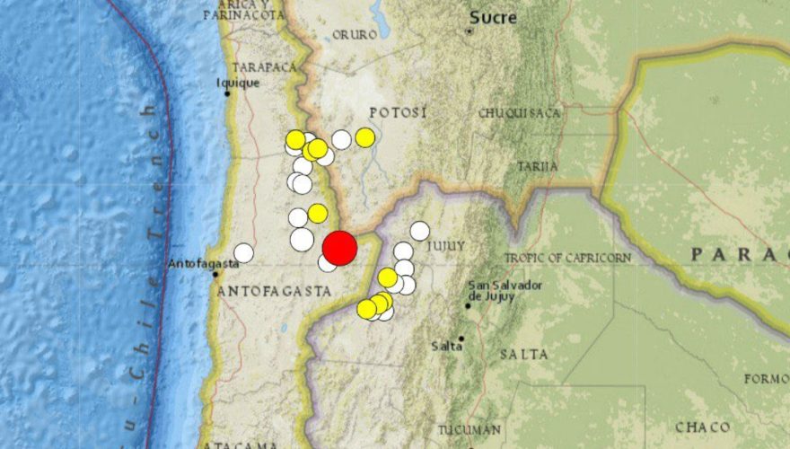 magnitud réplicas tras terremoto en san pedro de atacama